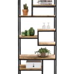 Этажерка лофт фигурная металл дерево