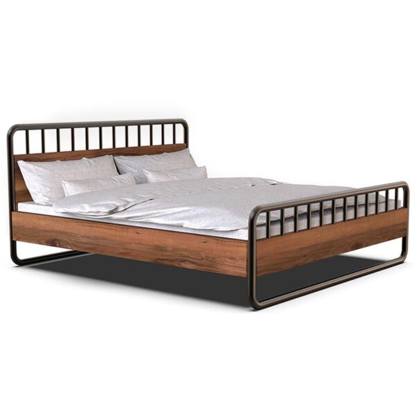 Кровать в стиле лофт металл дерево