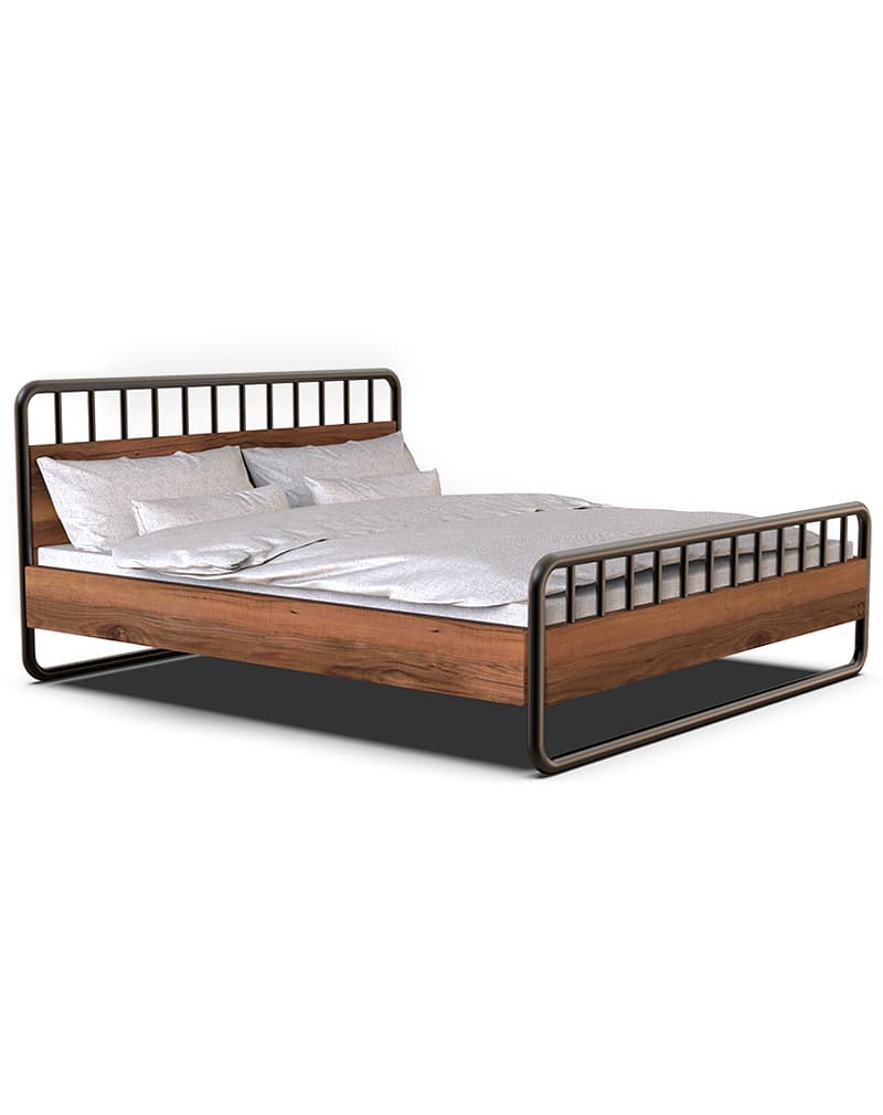 Кровать в стиле лофт металл дерево