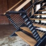 Перила лофт трос дерево металл