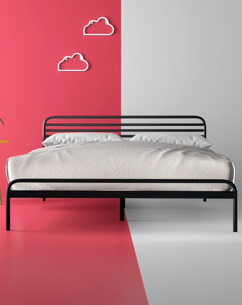 Кровать металлическая минимализм платформа
