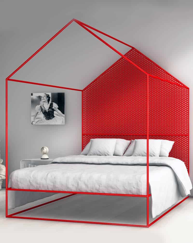 Кровать с балдахином домик минимализм