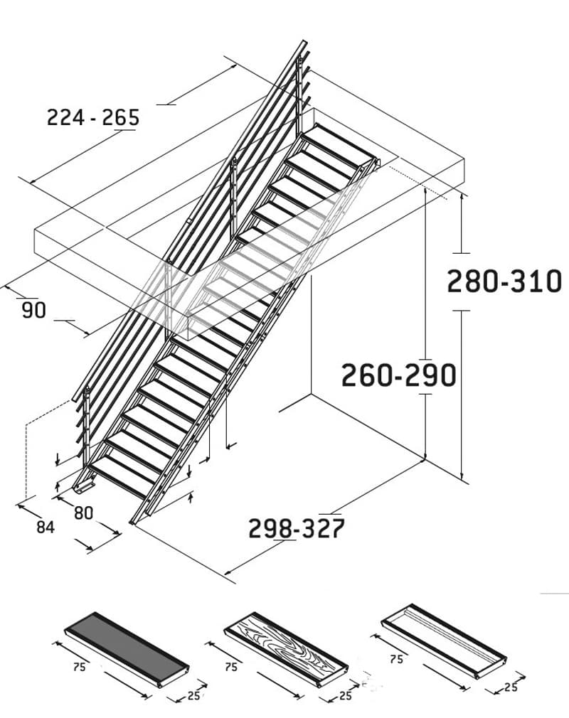 Модульная лестница металлическая