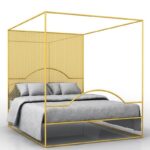 Кровать с балдахином цвет золото