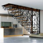 Лестница из переплетенных труб подвесная