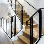 Перила стекло металл классика лофт