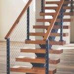 Перила с тросом дубовый поручень