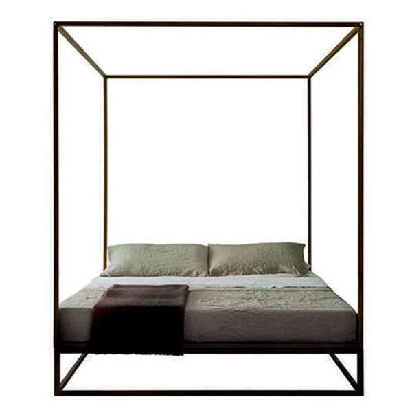 Кровать минимализм с балдахином черная