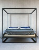 Кровать с балдахином металлическая черная