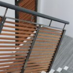 Перила лофт реечные металл дерево