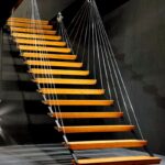 Лестница парящая подвесная на тросах минимализм