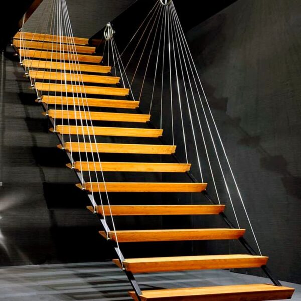 Лестница парящая подвесная на тросах минимализм