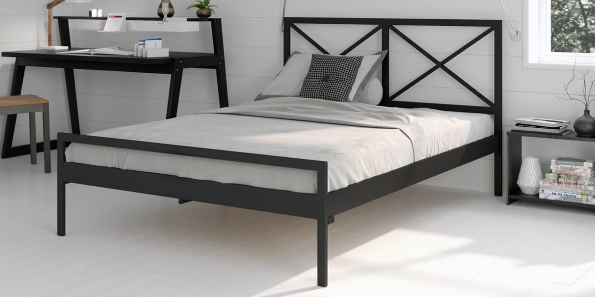 Кровать лофт минимализм черная